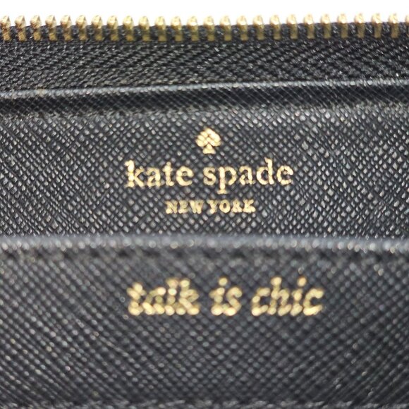 Kate Spade Women's Saffiano Black Leather Zip-Around Wristlet Wallet 133 - Picture 2 of 14